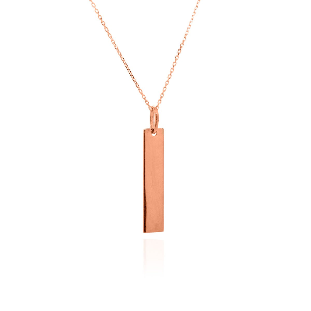 10K GOLD RECTANGULAR DOG TAG NECKLACE
