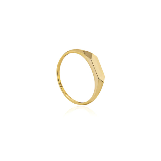 10K YELLOW GOLD SLIM SIGNET RING