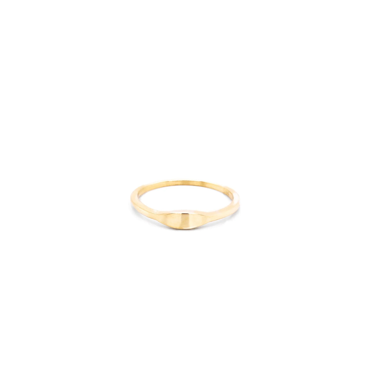 10K YELLOW GOLD MINI OVAL SIGNET RING