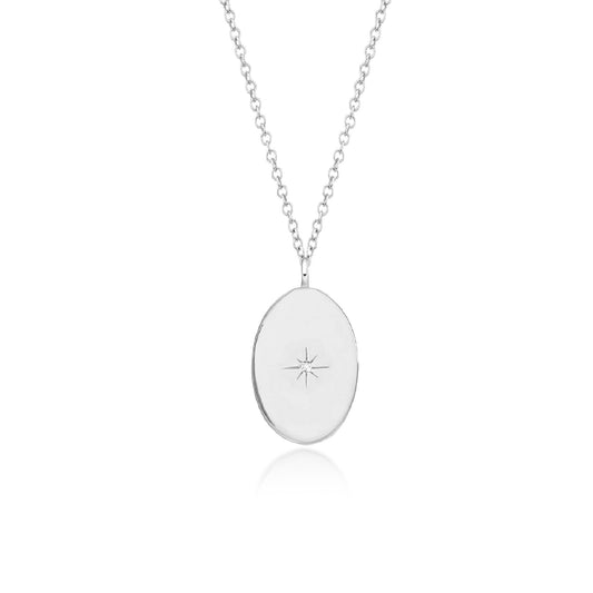 10K WHITE GOLD DIAMOND STAR NECKLACE