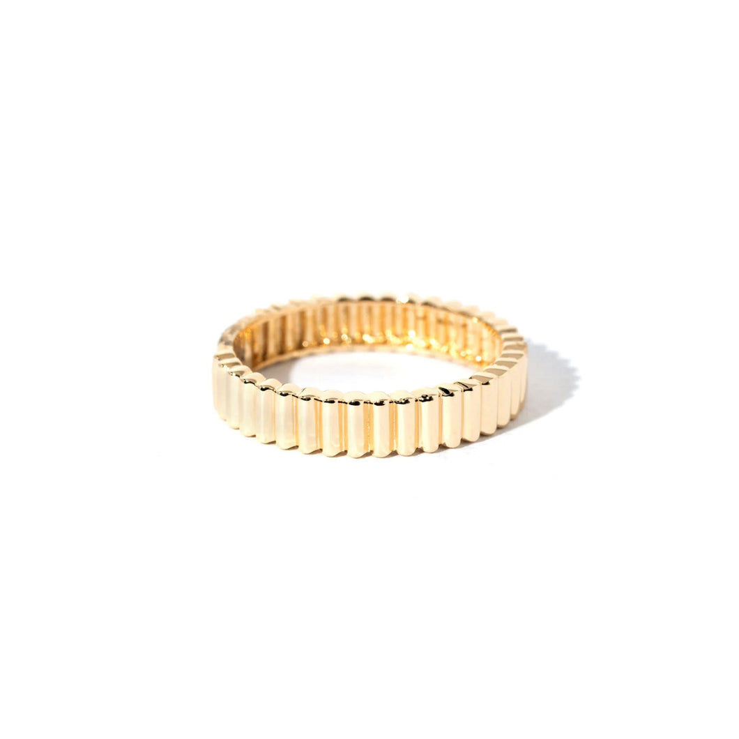 10K YELLOW GOLD CHUNKY SCALLOPED RING