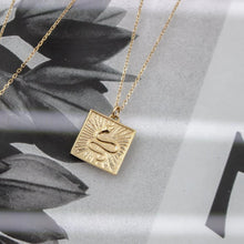 Load image into Gallery viewer, 10K YELLOW GOLD SNAKE MEDALLION NECKLACE

