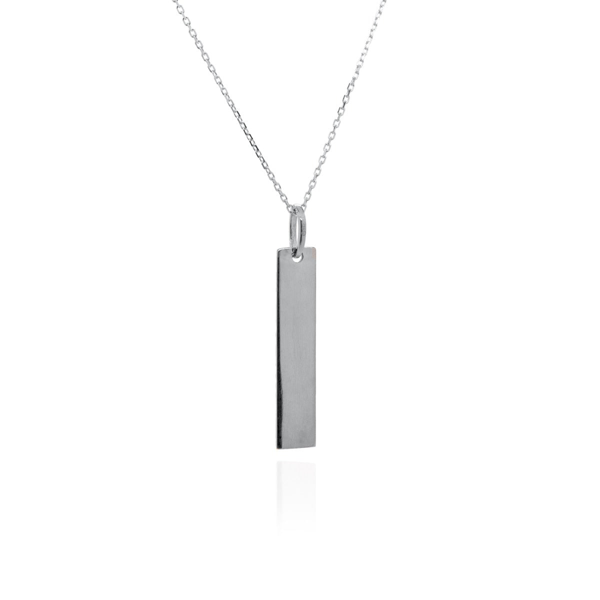 10K GOLD RECTANGULAR DOG TAG NECKLACE