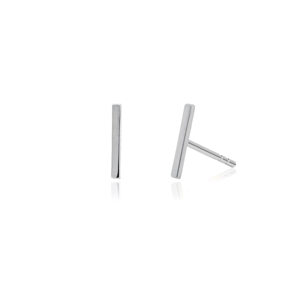 PLAIN SMALL 10K GOLD BAR STUDS
