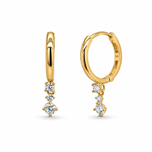 10K YELLOW GOLD CZ HUGGIES