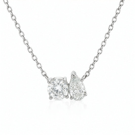 STERLING SILVER RHODIUM PLATED LAB DIAMOND PENDANT