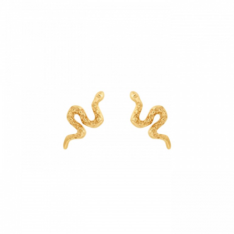 10K GOLD MINIMALIST SNAKE STUDS