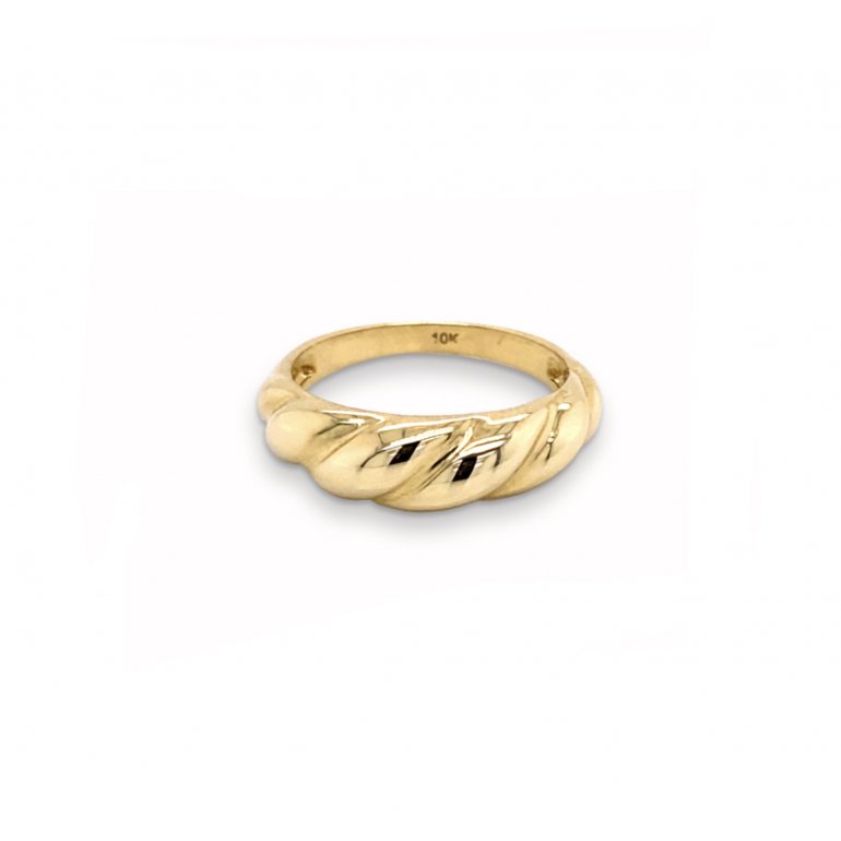 10K YELLOW GOLD CROISSANT RING