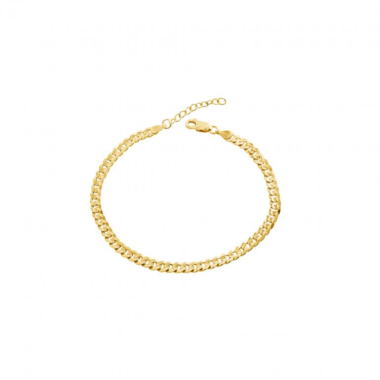 10K YELLOW GOLD CURB CHAIN BRACELET