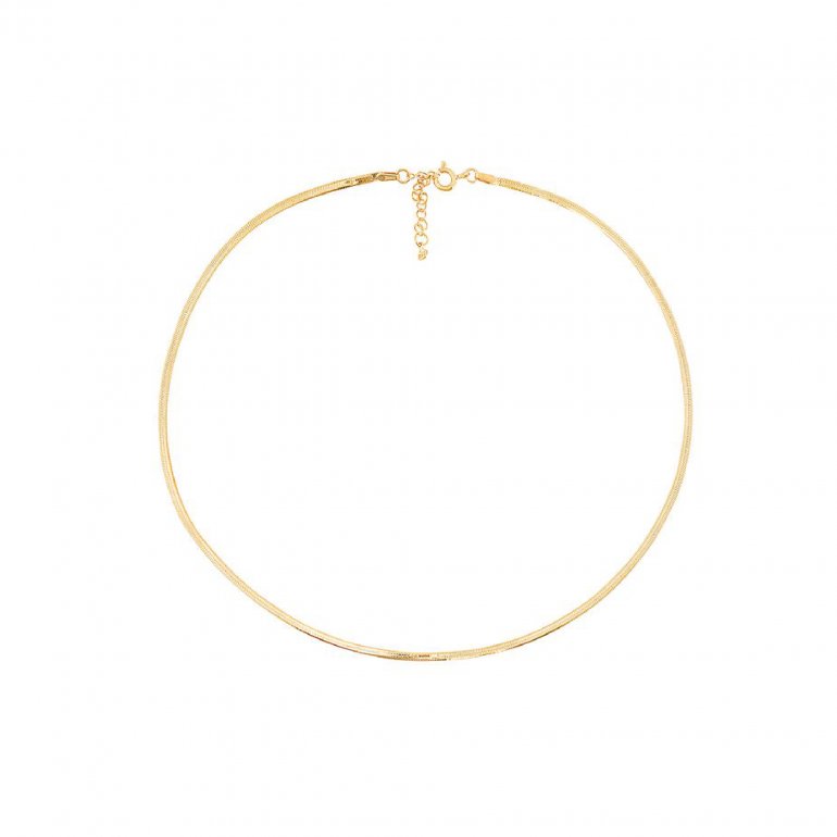 10K YELLOW GOLD HERRINGBONE CHAIN ANKLET 2.4MM