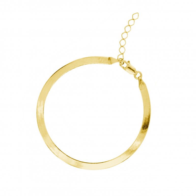 10K YELLOW GOLD HERRINGBONE CHAIN BRACELET 3.5MM