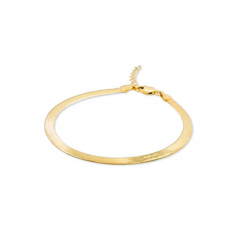 10K YELLOW GOLD HERRINGBONE CHAIN BRACELET 3.5MM