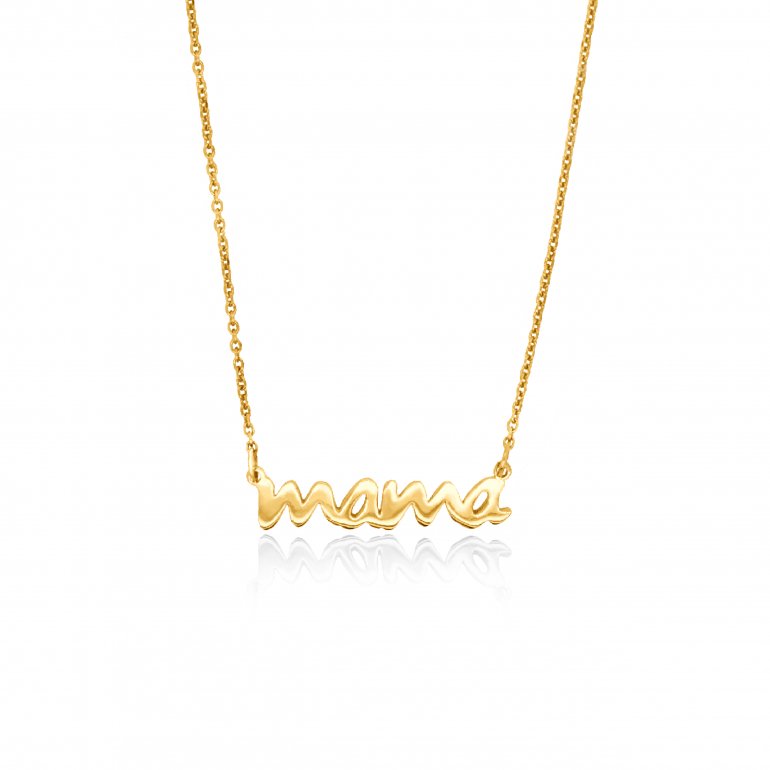 10K YELLOW GOLD MAMA NECKLACE