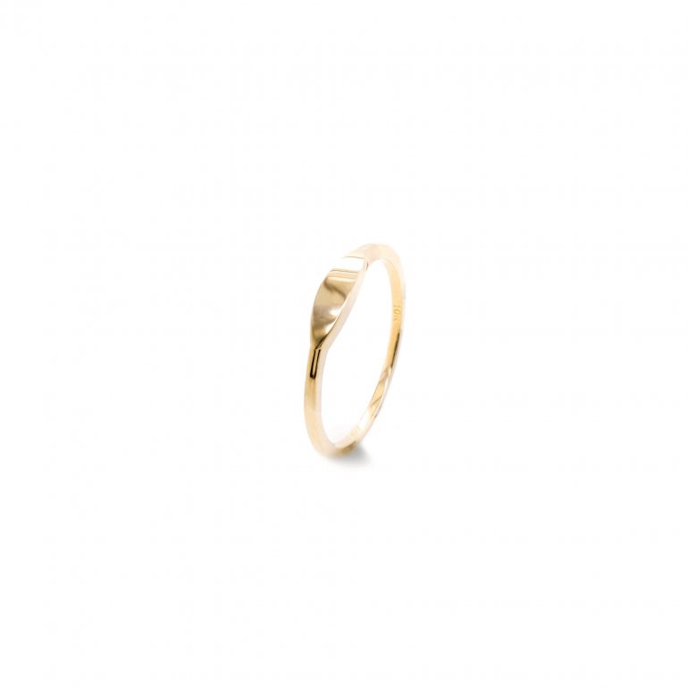 10K YELLOW GOLD MINI OVAL SIGNET RING