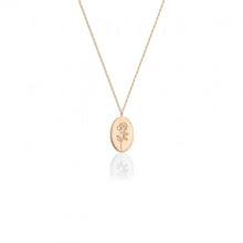 Load image into Gallery viewer, 10K YELLOW GOLD OVAL ENGRAVED ROSE NECKLACE
