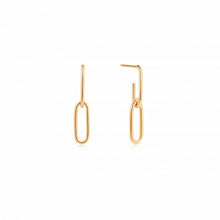 Load image into Gallery viewer, 10K YELLOW GOLD PAPERCLIP DROP STUDS
