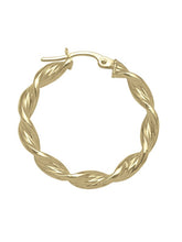 Load image into Gallery viewer, YELLOW GOLD TWISTED 3.4MM HOOP EARRING
