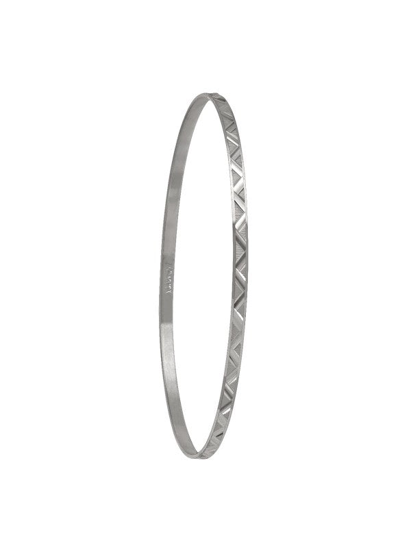 2MM 10K GOLD DIAMOND CUT SLIP ON BANGLE