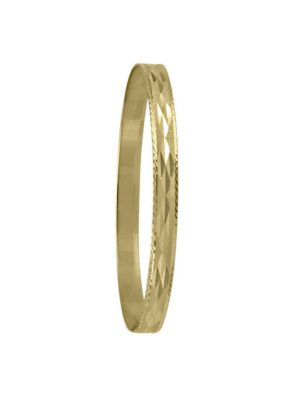 6MM GOLD DIAMOND CUT SLIP ON BANGLE