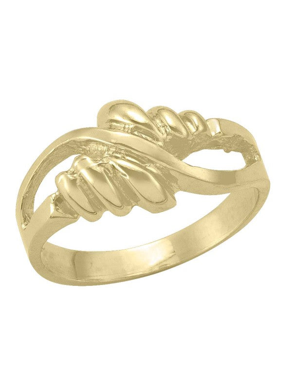 10K YELLOW GOLD WAVE ABSTRACT RING