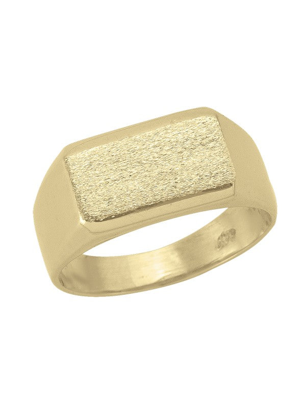 10K YELLOW GOLD ROUNDED RECTANGLE SIGNET RING