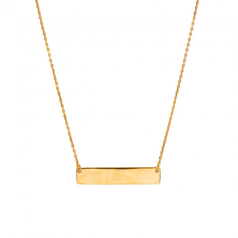 PLAIN 10K GOLD BAR NECKLACE