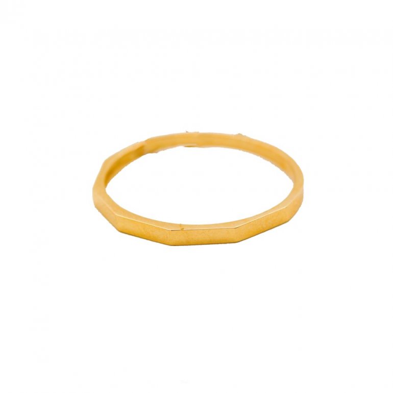 PLAIN 10K YELLOW GOLD HEXA BAND RING