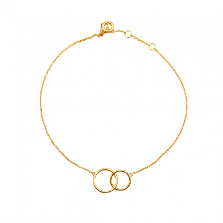 PLAIN 10K GOLD INTERLOCKED CIRCLE BRACELET