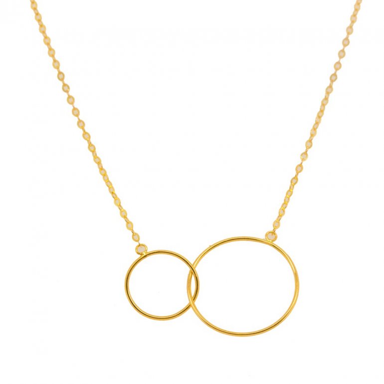 PLAIN 10K GOLD INTERLOCKED CIRCLE NECKLACE