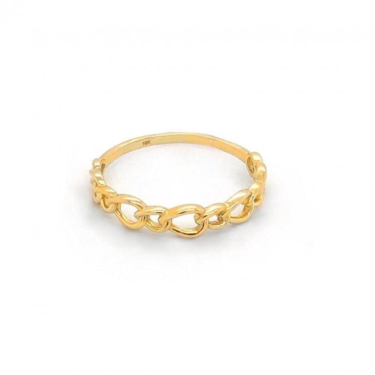 10K YELLOW GOLD MINIMALIST CHAIN LINK RING