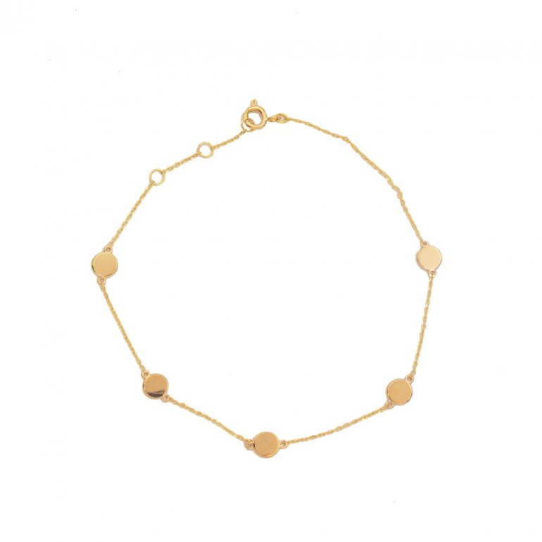 PLAIN 10K GOLD DOT BRACELET