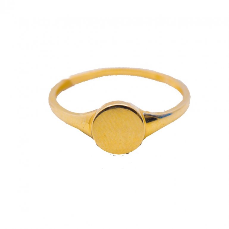 PLAIN 10K GOLD ROUNG 8MM SIGNET RING