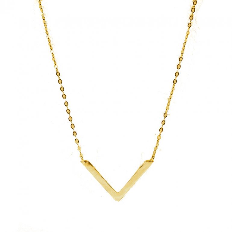 PLAIN 10K GOLD 'V' NECKLACE