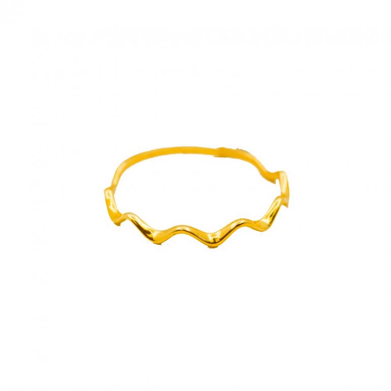 PLAIN 10K MINIMALIST WAVES RING